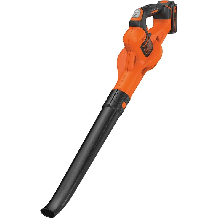 Black und Decker Akku Laubbläser GWC1820PC Gartenbläser inklusive Akku und Ladegerät Blasgerät mit 18V Lithium-Ionen-Akku und 2,0 Ah für lange Laufzeiten Bis zu 209km-h Blasgeschwindigkeit – Bild 1