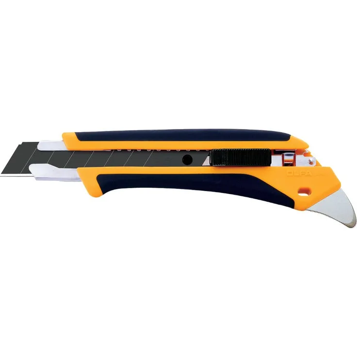 OLFA L5-AL - Cúter con bloqueo automático, mango antideslizante, púa de metal duro y cuchilla de 18 mm