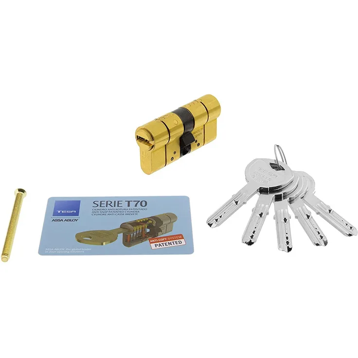 tesa T70 – Zylinder 5 Schlüssel E24 2200-30 x 30 Messingfarben
