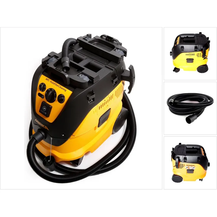 Mirka Industrie Staubsauger 1230 M Nass- und Trockensauger Auto Clean Staubklasse M 30l 1200W + 4m Saugschlauch ( 8999220111 )