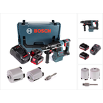 Bosch Professional GBH 18V-26 Akku Bohrhammer 18V 2,6J SDS plus Brushless + 2x Akku 5,0Ah + Ladegerät + Zubehör Steckdosenkronen + L-Boxx