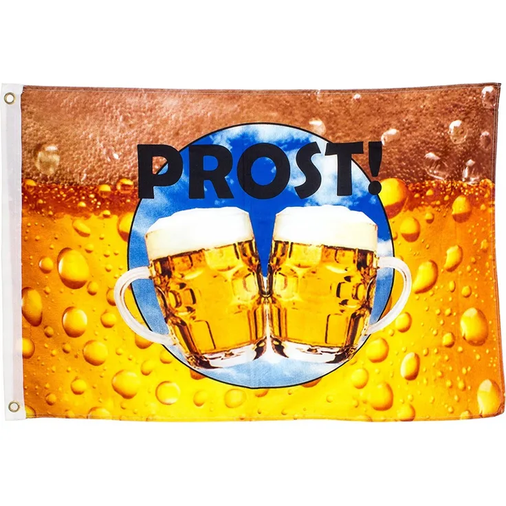 BRUBAKER Hissflagge 'Prost!' Fahne mit Bier-Motiv 60 x 90 cm zum Hissen