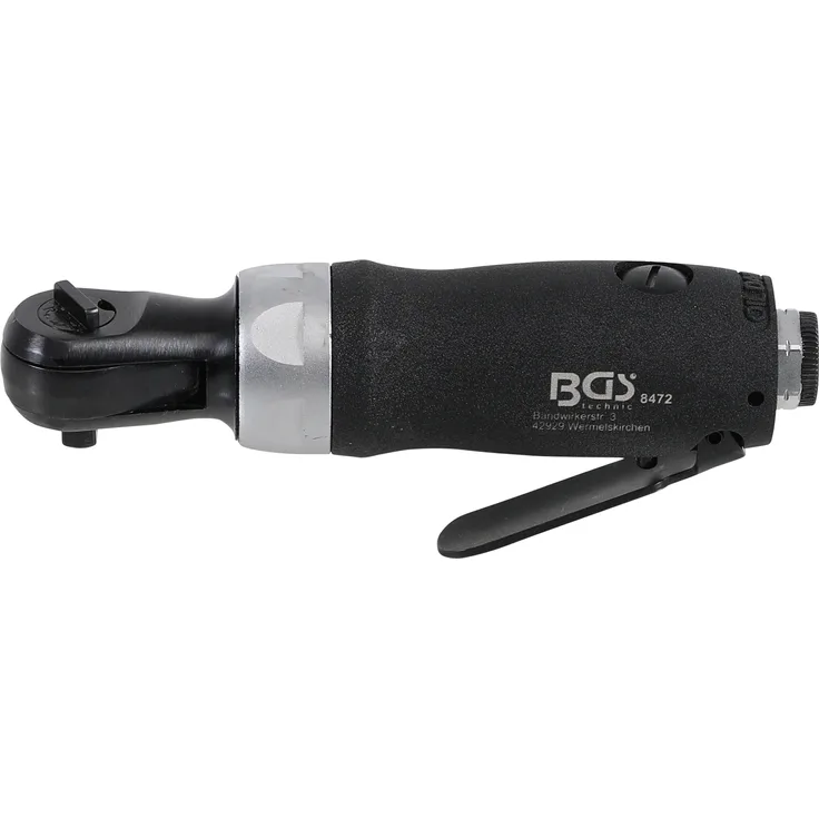 BGS 8472 | Druckluft-Ratschenschrauber | 6,3 mm (1-4'') | 54 Nm | extra kurz | Länge 144 mm | mit Kugelsicherung