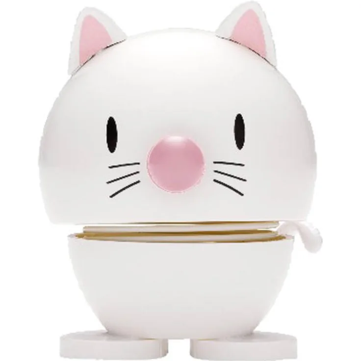 Hoptimist Cat, Wackelfigur, Wackel Figur, Dekofigur, Dekoidee, Plastik, Weiß, Ø 5 cm, 3004-10