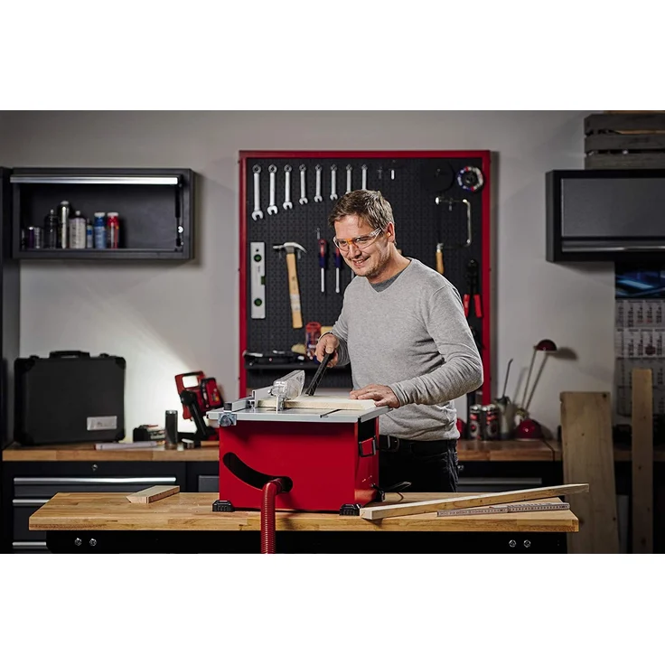 Einhell Tischkreissäge TC-TS 210 (max. 1200 W,  210 x 30 Sägeblatt, Überlastschalter, Parallelanschlag m. Klemmung, Winkelanschlag +-- 60°, Sägeblatt höhenverstellbar + neigbar 45°, Absaugadapter) – Bild 3
