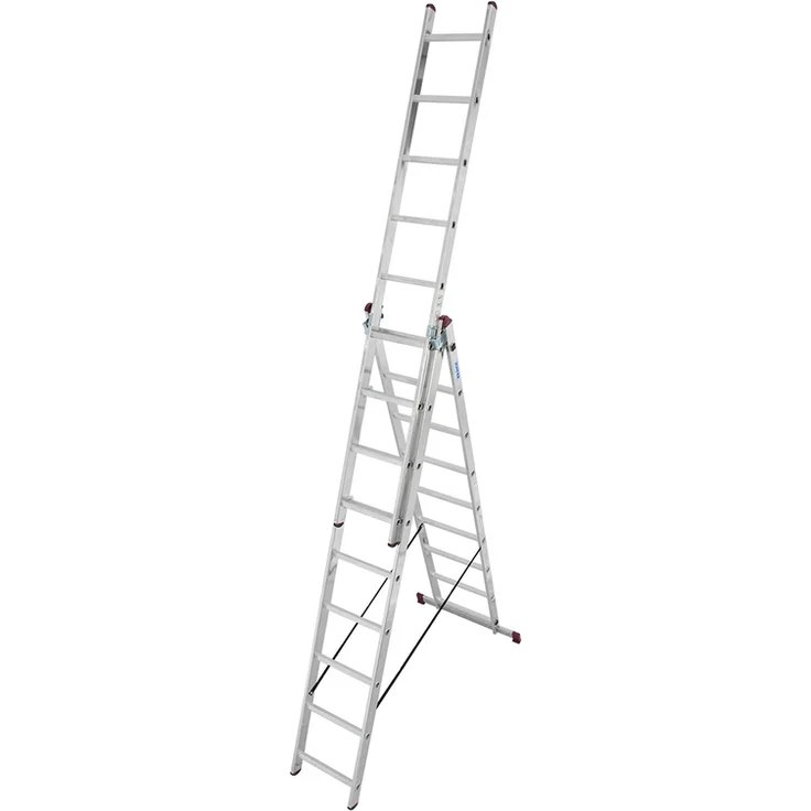 KRAUSE Corda Vielzweckleiter - 3x9 Sprossen, Arbeitshöhe: 6,20 m – Bild 1