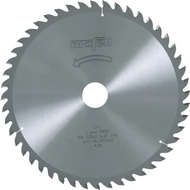 Mafell Sägeblatt-HM 225 x 1,8/2,5 x 30 mm, Z 48, WZ