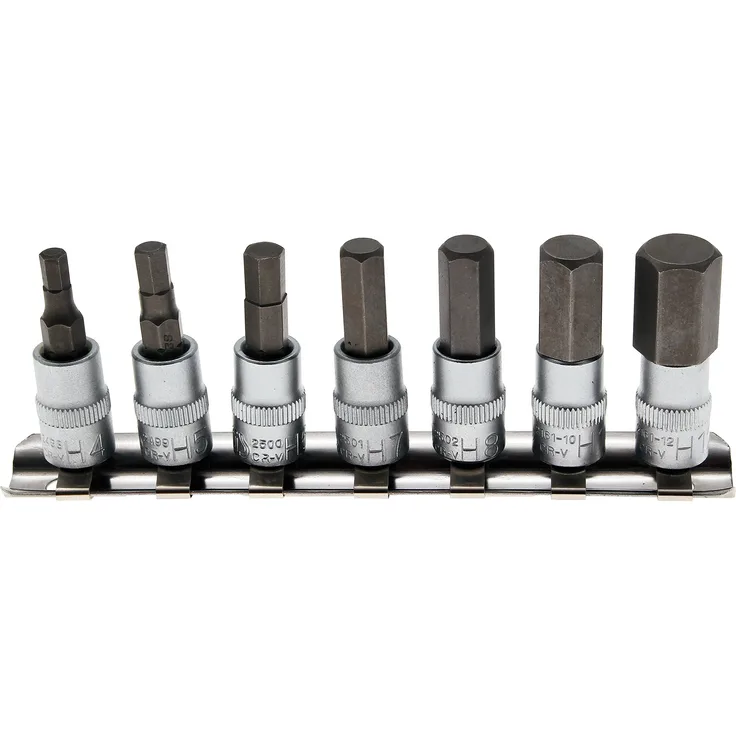 BGS 2161 | Bit-Einsatz-Satz | 7-tlg. | 6,3 mm (1-4'') | Innensechskant 4 - 12 mm | CV-Stahl