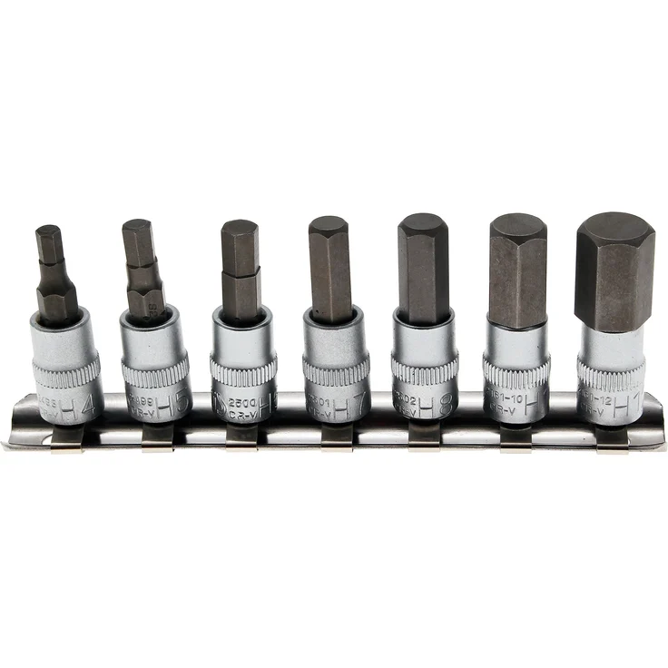 BGS 2161 | Bit-Einsatz-Satz | 7-tlg. | 6,3 mm (1-4'') | Innensechskant 4 - 12 mm | CV-Stahl