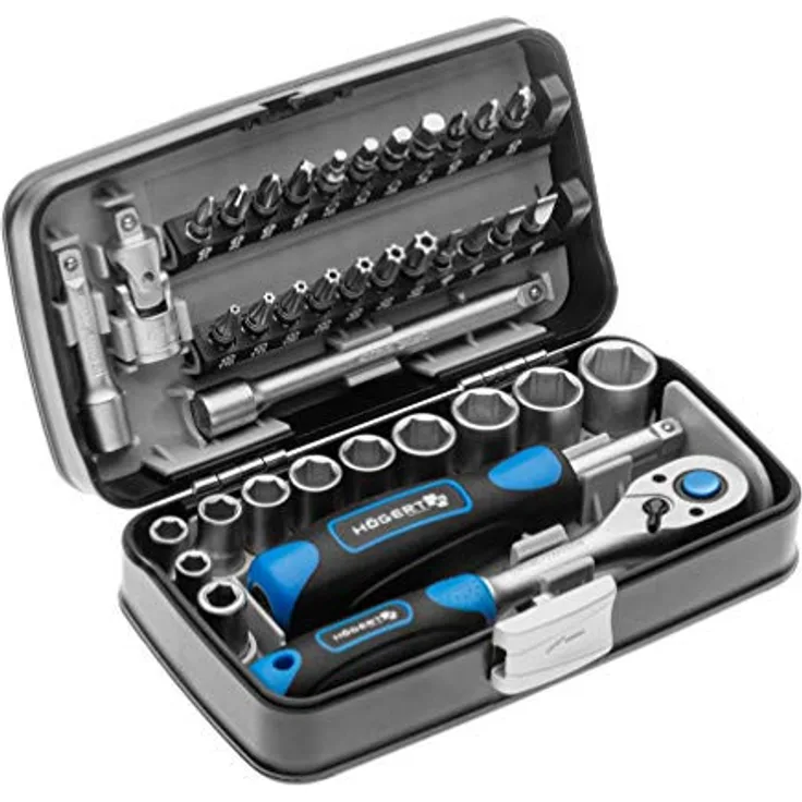 Högert Werkzeugset WerkzeugkofferWerkzeugsatz Werkzeug Tools Steckschlüsselsatz Schraubendreher Rats - 5901867178510