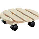 WAGNER Pflanzenroller Country Ø 30 cm I Pflanzenroller für den Innenbereich, Kastanie I Rutschsicheres Rollbrett I Kübelroller aus Holz I Tragkraft 100 kg I Made in EU ? 20018201