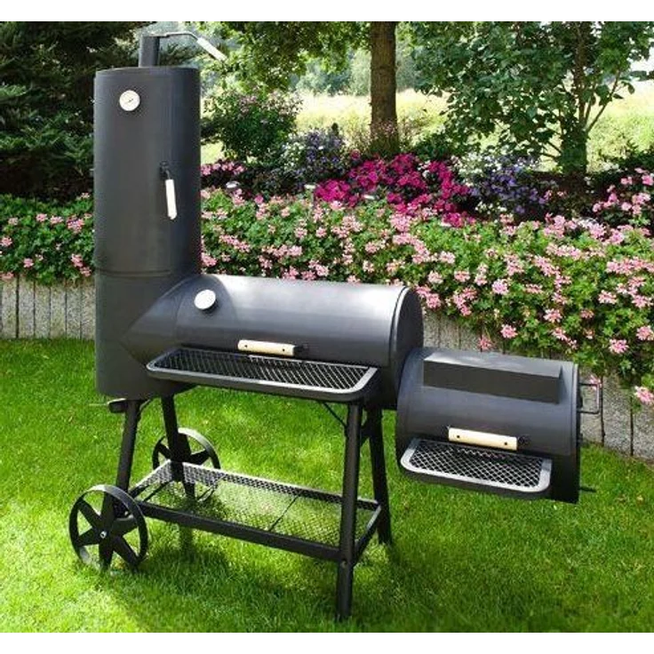 El Fuego Holzkohlegrill-Smoker Dakota, Schwarz, 122x133x66 cm – Bild 2