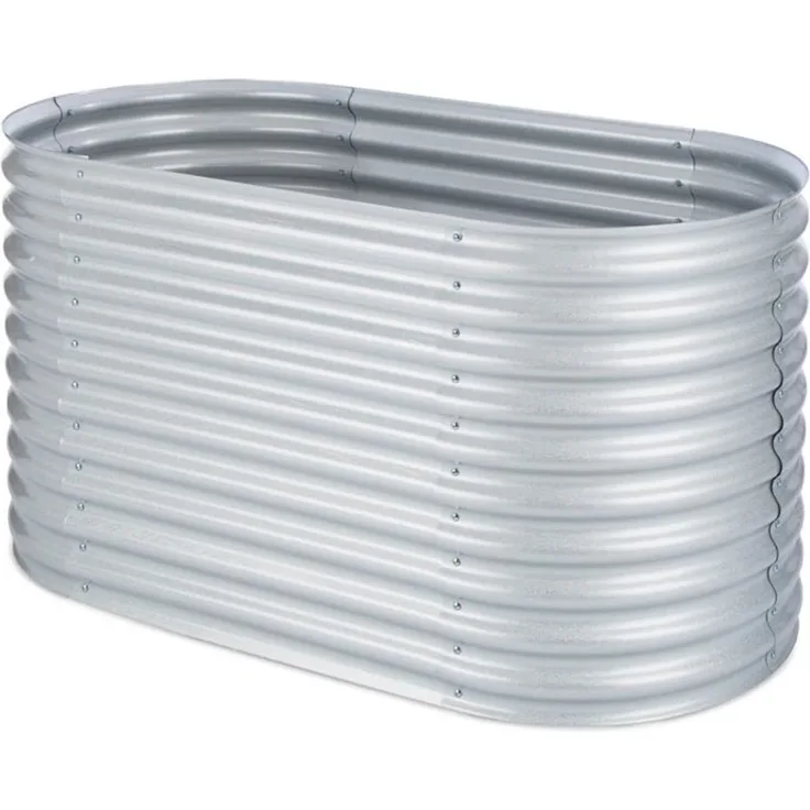 High Grow Hochbeet Gartenbeet 1,6m Zink-Alu-Beschichtung silber Silber
