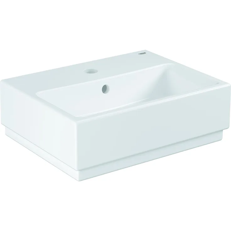 Grohe Handwaschbecken CUBE KERAMIK 1 Hahnloch, mit Überlauf 45 cm, 455 x 350 mm PureGuard/alpinweiß