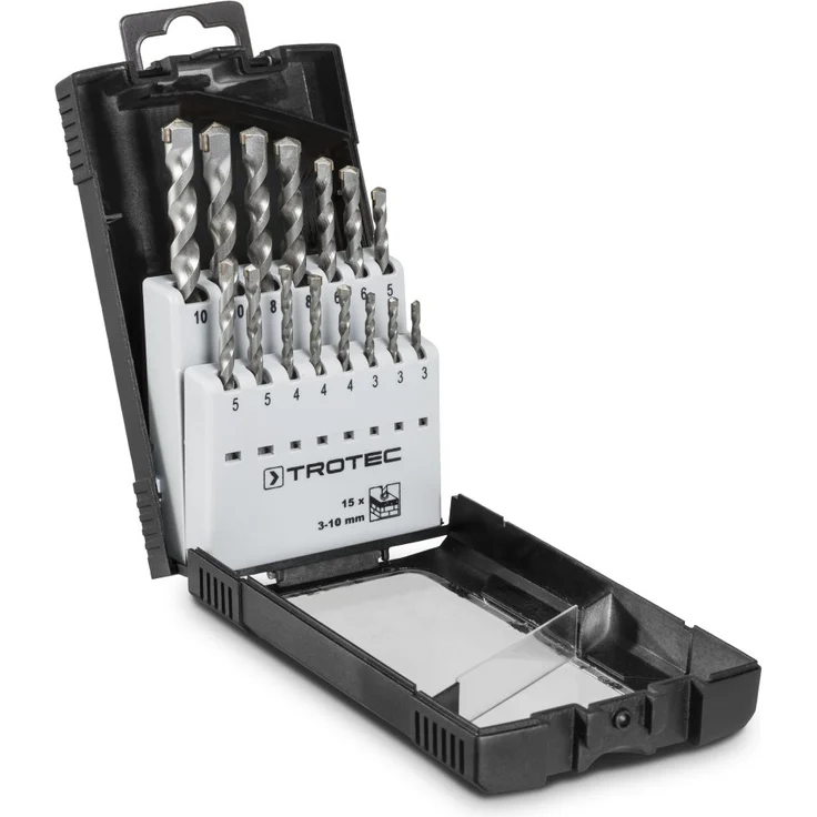 Trotec 6200001151 Steinbohrer-Set 15-teilig aus Karbonstahl für Granit, Beton, Mauerwerk, Kalksandstein, Natur- und Kunststein – Bild 1