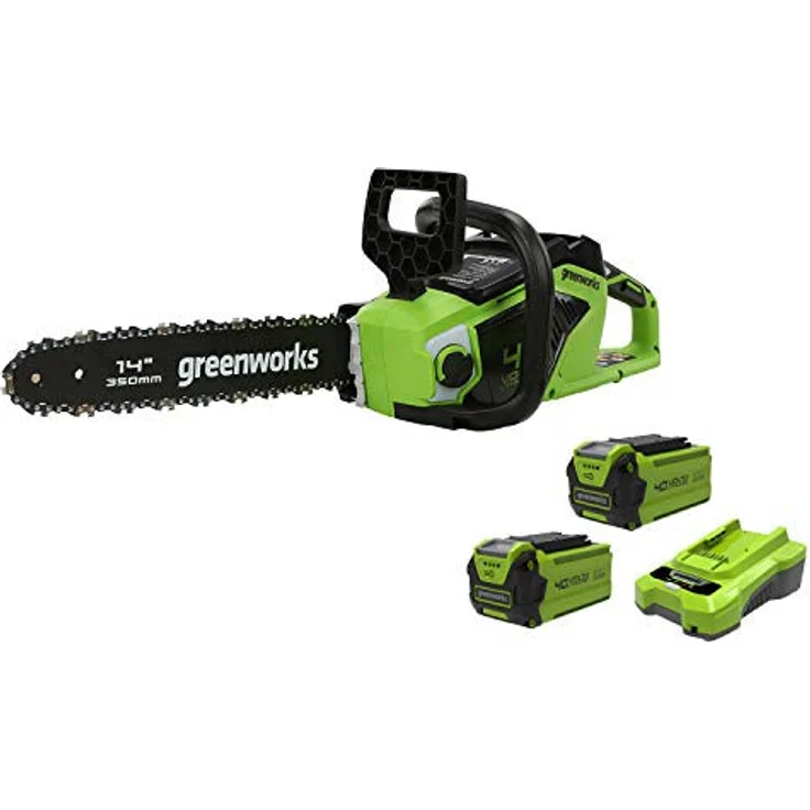 Greenworks Akku-Kettensäge GD40CS15K2x Li-Ion 40V 12 m s Kettengeschwindigkeit 35cm Schwertlänge 180 – Bild 1