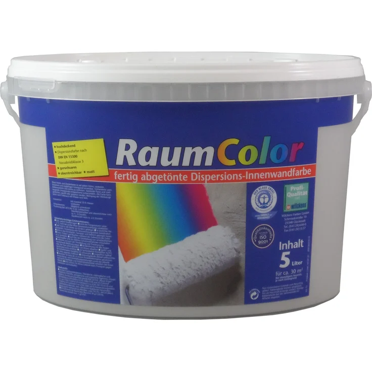 Wilckens - Wilckens 5l Raumcolor Samtgrau Innenfarbe Wandfarbe hochdeckend matt Farbe - grau – Bild 1