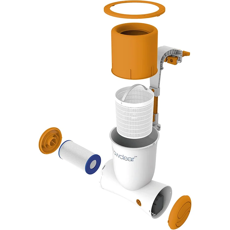 Bestway Flowclear Einhängefilter Skimatic Wasserfilter, weiß/orange, 2.574 l/h – Bild 5