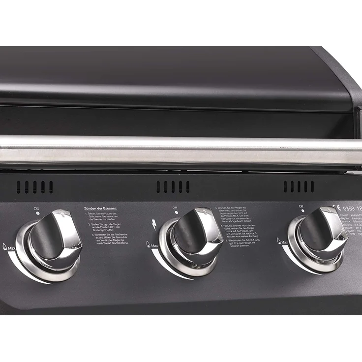 El Fuego Barbecue El Fuego Gasgrill Columbus mit 3 Brenner 1 Seitenbrenner Grillwagen – Bild 5