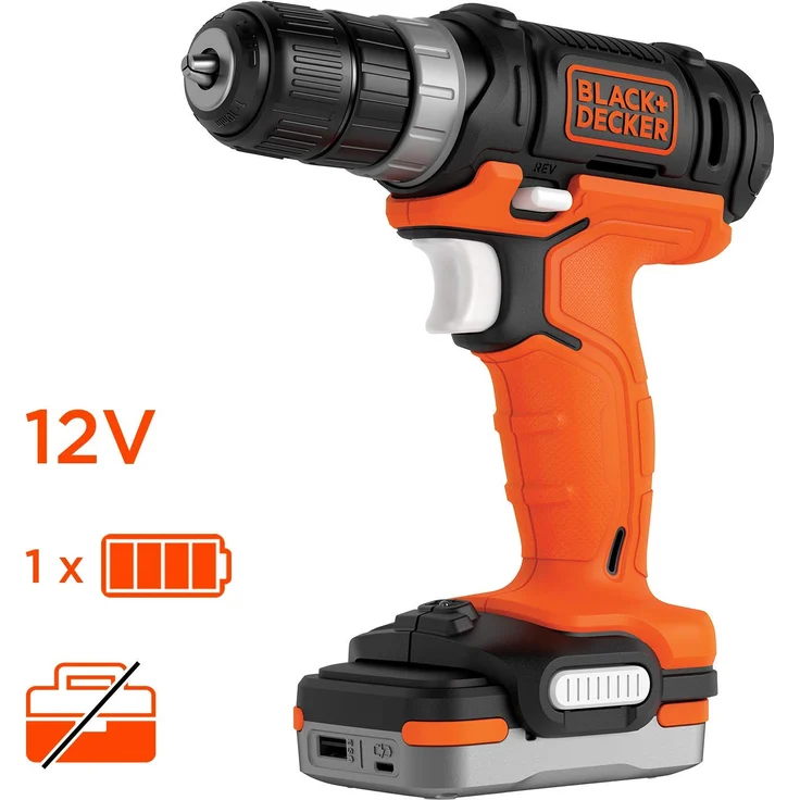 BLACK+DECKER BDCDD12S1-QW BDCDD12S1-QW-Taladro Atornillador 12V Con 1 batería 1,5Ah USB – Bild 1