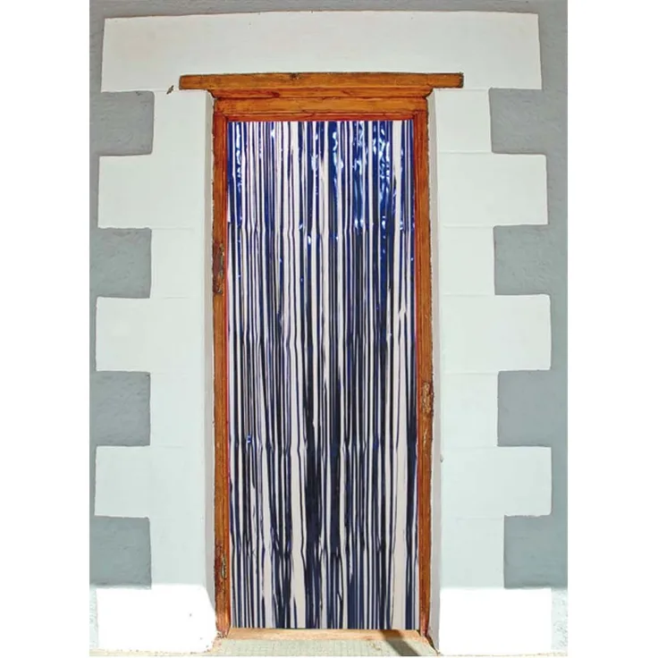 Blauer Flimmer-Türvorhang