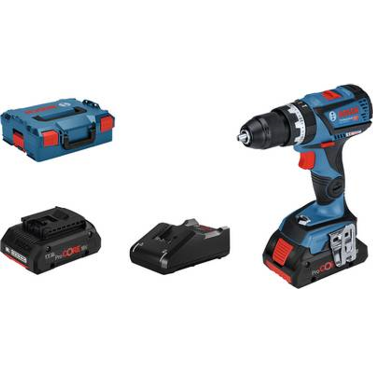 Bosch Professional GSB 18V-60 C - Akku-Bohrschrauber - 2 Geschwindigkeiten - Bohrfutterschlüssel 13 mm - 60 N·m - 2 Akkus - 18 V (06019G2109)