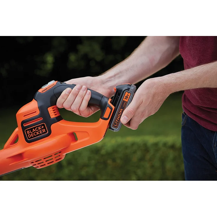 Black und Decker Akku Laubbläser GWC1820PC Gartenbläser inklusive Akku und Ladegerät Blasgerät mit 18V Lithium-Ionen-Akku und 2,0 Ah für lange Laufzeiten Bis zu 209km-h Blasgeschwindigkeit – Bild 5