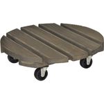 WAGNER Pflanzenroller Vintage Ø 38 cm I Pflanzenroller & Blumenroller für Außenbereich + Innenbereich, Kiefer grau I Kübelroller aus Holz, geriffelt I Tragkraft 150 kg I Made in EU ? 20086501