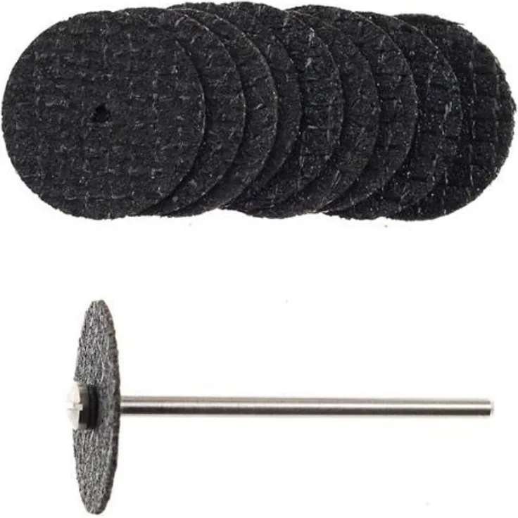 PROXXON 28808 10 x Trennscheiben mit Gewebebindung Ø22 mm + 1 Träger