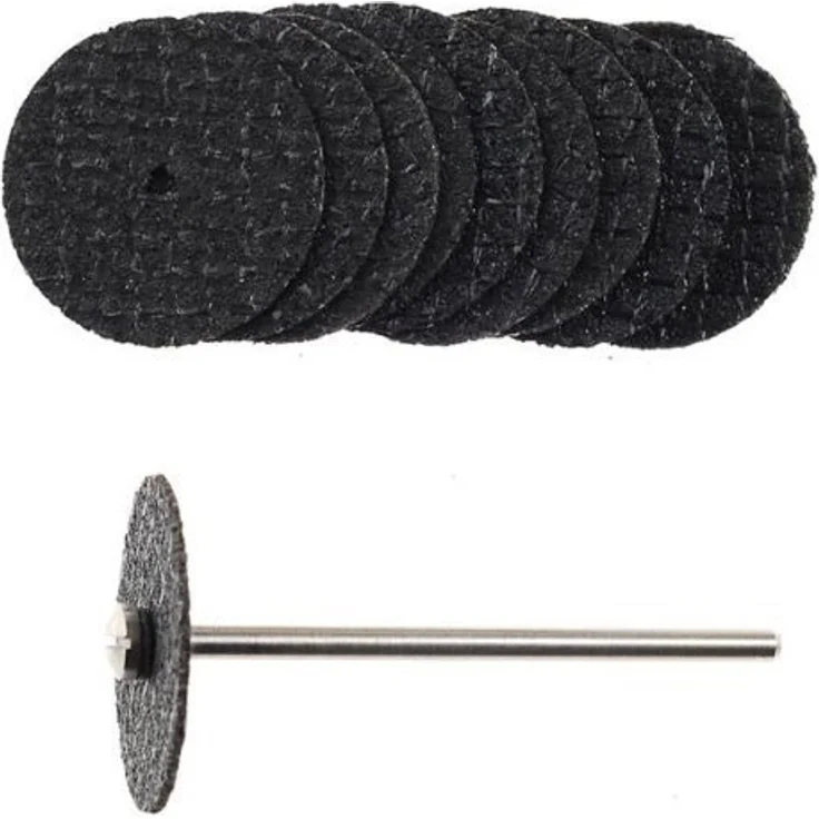 PROXXON 28808 10 x Trennscheiben mit Gewebebindung Ø22 mm + 1 Träger