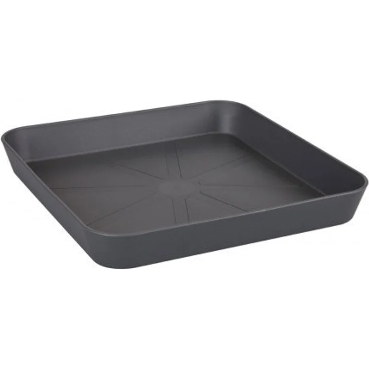 Elho Loft Urban Untersetzer Eckig 22 - Anthrazit - Draußen - Ø 22.2 x H 3.1 cm – Bild 1