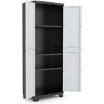 Kis Kunststoffschrank''Linear'' hoch, 1 Stück, hellgrau-schwarz, 9724000 0616 02