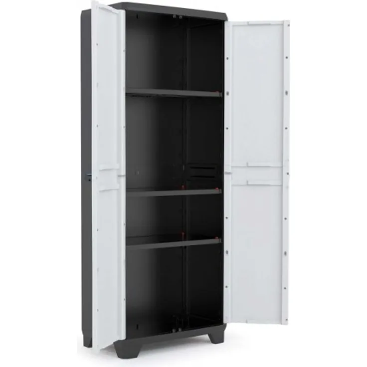 Kis Kunststoffschrank''Linear'' hoch, 1 Stück, hellgrau-schwarz, 9724000 0616 02