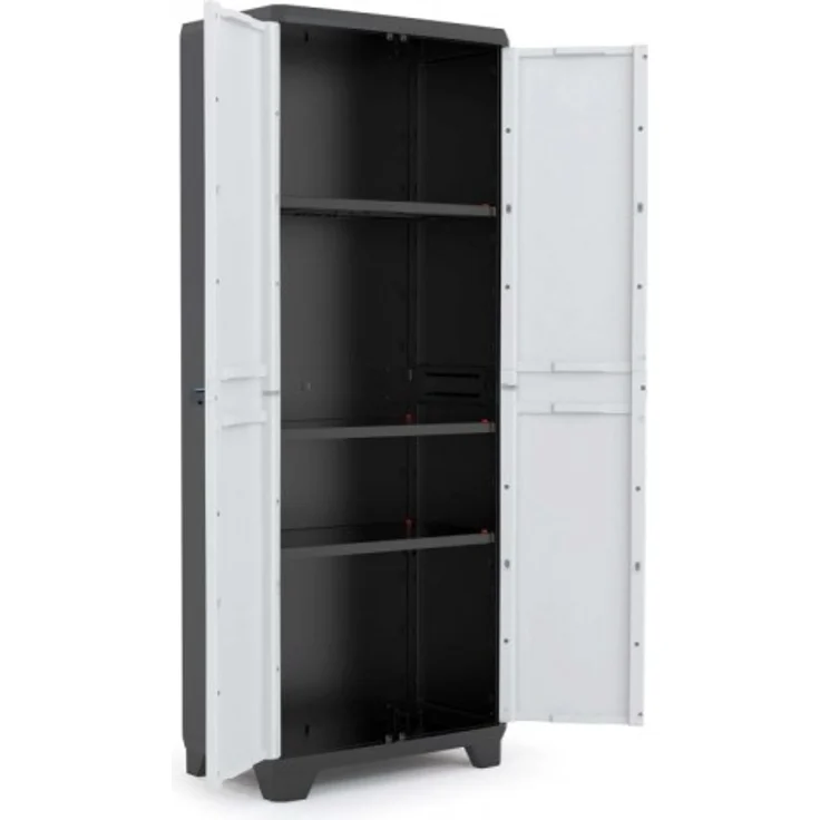 Kis Kunststoffschrank''Linear'' hoch, 1 Stück, hellgrau-schwarz, 9724000 0616 02