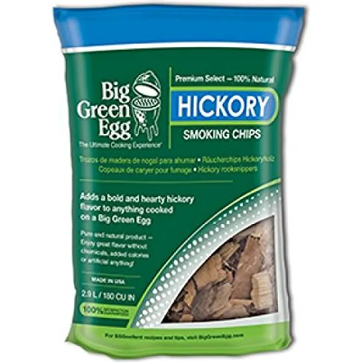 Big Green Egg Hickory Beutel mit Stück und truccioli von Brennholz