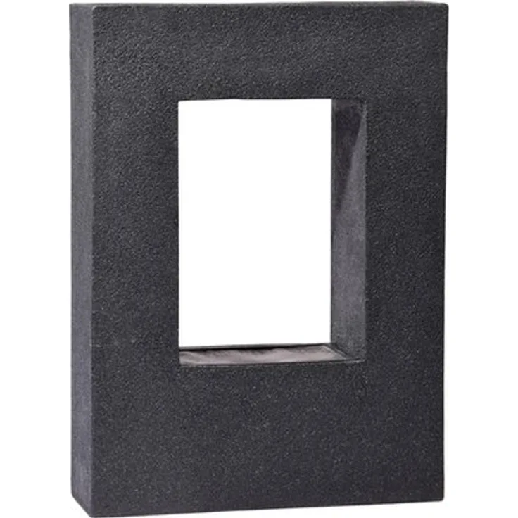 dobar Großer Design Garten-Brunnen mit Pumpe und LED´s, Polyresin, grau-schwarz, 54.5 x 19 x 76 cm, 96110e