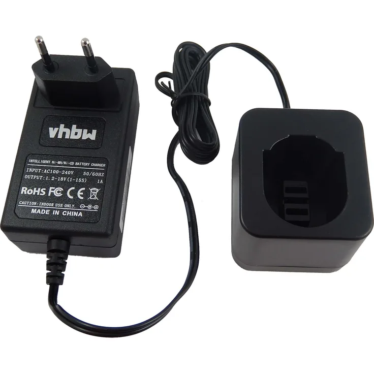 vhbw 220V Netzteil Ladegerät Ladekabel passend für Werkzeug Akku Black & Decker A9252, A9266, A9275, PS130, PS130A