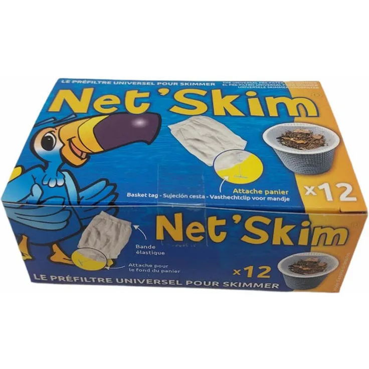 TOUCAN eine Box mit NET SKIM Einweg-Vorfilter für Skimmer - Box 12 Stück.