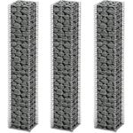 vidaXL GabionenSet 3tlg. Verzinkter Draht 25×25×150 cm