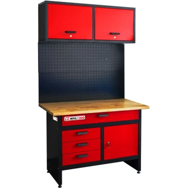 Holzmann Werkbank mit Hängeschrank und Lochwand WHL1200