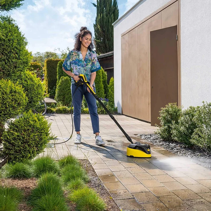 Kärcher T 7 Plus Flächenreiniger T-Racer für Kärcher K4, Kärcher K5, Kärcher K6, Kärcher K7 Für harte und sensible Flächen geeignet Spritzschutz, abgerundete Ecken, Lenkrollen, Dampf-Turbo-Düse – Bild 5