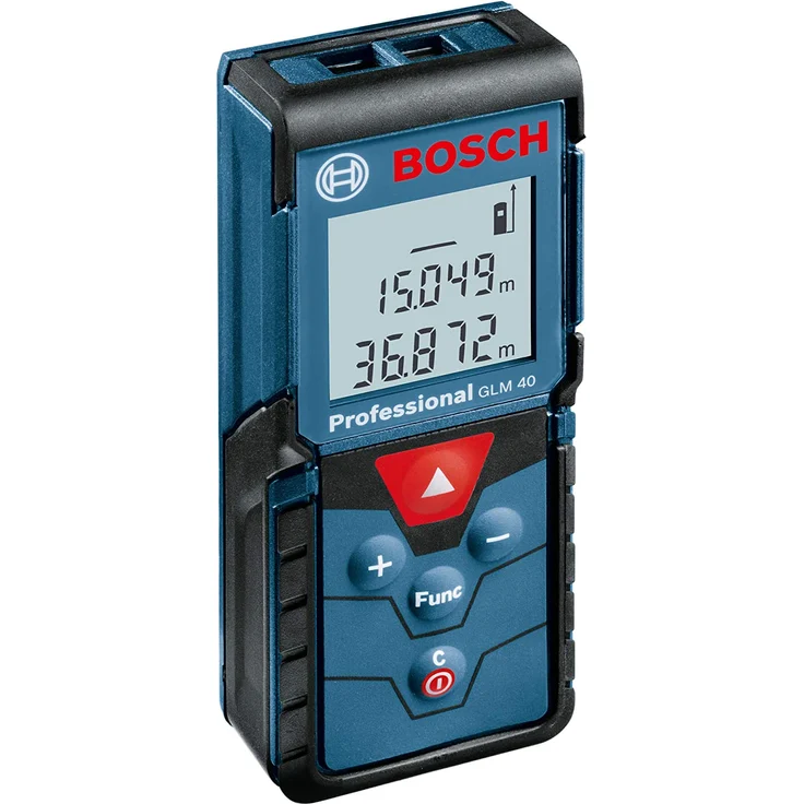 Bosch Professional Laser Entfernungsmesser GLM 40 (Flächen--Volumenberechnung, max. Messbereich: 40 m, 2x 1,5-V Batterien, Schutztasche) – Bild 5