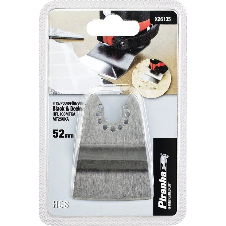Piranha Fester Stahlspachtel (52x26 mm, passend Black?? Multitools MT250KA-HPL108MTKA) X26135