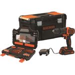 Black & Decker 18V 2-G Akku-Schlagbohrschrauber mit 104-tlg. Zubehör - BDCHD18S1KA