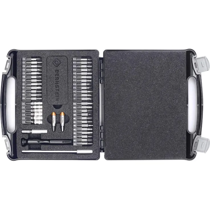 Bernstein 45 teiliger TORQUEPLUS Bit-Satz mit Drehmoment-Adapter 0.1 & 0.2 Nm im Kunststoffkoffer 4-970-A