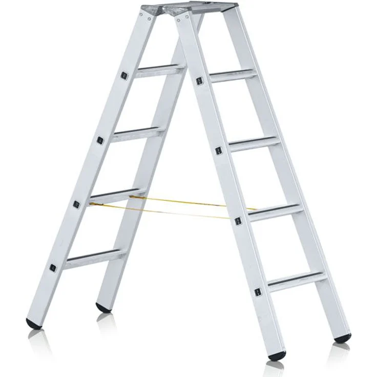Stufenstehleiter 2x5 Stufen Alu.elox.Leiterlänge 1420mm – Bild 1