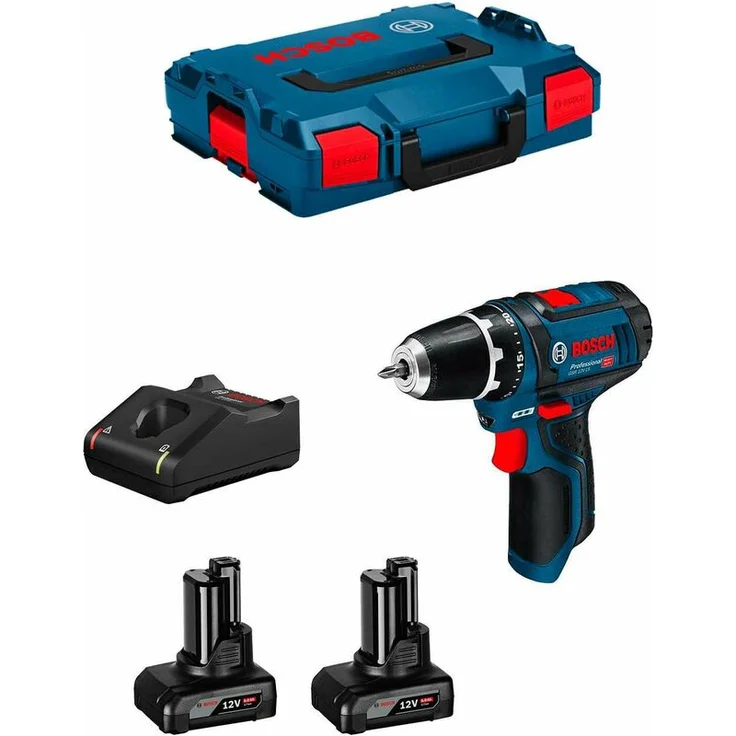 Bosch Professional Bohrschrauber GSR 12V-15 (2 x 6,0 Ah + GAL12V-40 + L-Boxx 102)