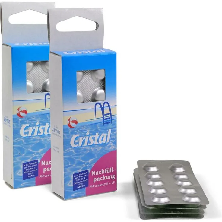 CRISTAL 2er Pack Ersatztabletten Sauerstoff + pH (4x 30 Stk.)