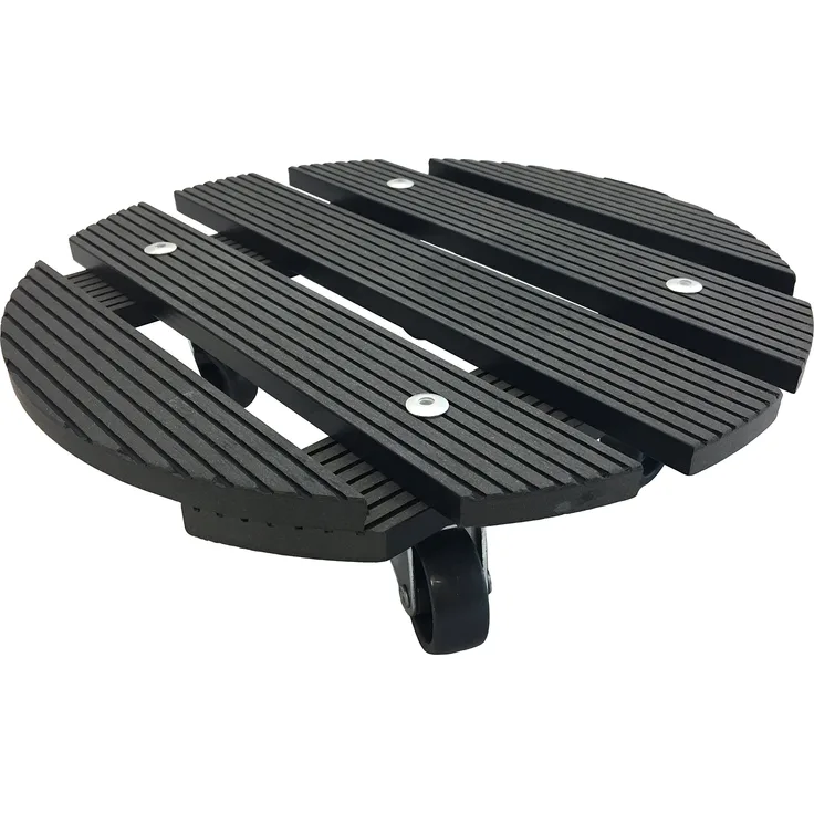 WAGNER Pflanzenroller WPC Ø 29 x 7 cm I Pflanzenroller & Blumenroller für Außenbereich + Innenbereich, anthrazit I Kübelroller Wood Plastic Composite mit 2 Feststellern I Tragkraft 100 kg - 20052501