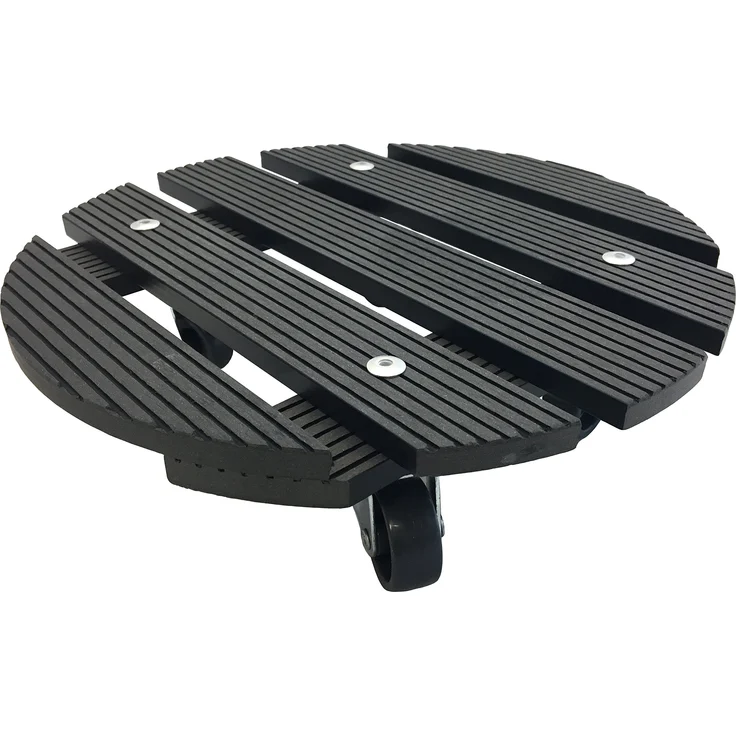 WAGNER Pflanzenroller WPC Ø 29 x 7 cm I Pflanzenroller & Blumenroller für Außenbereich + Innenbereich, anthrazit I Kübelroller Wood Plastic Composite mit 2 Feststellern I Tragkraft 100 kg - 20052501 – Bild 1